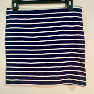 Navy Blue and White Striped mini Skirt